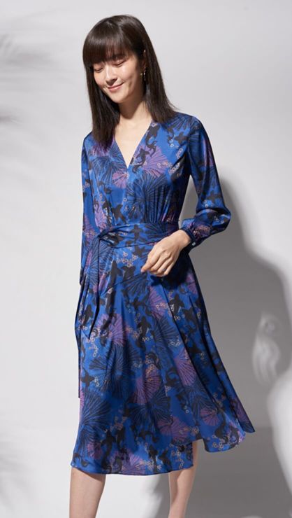 MARISA Printed Long Sleeve Dress